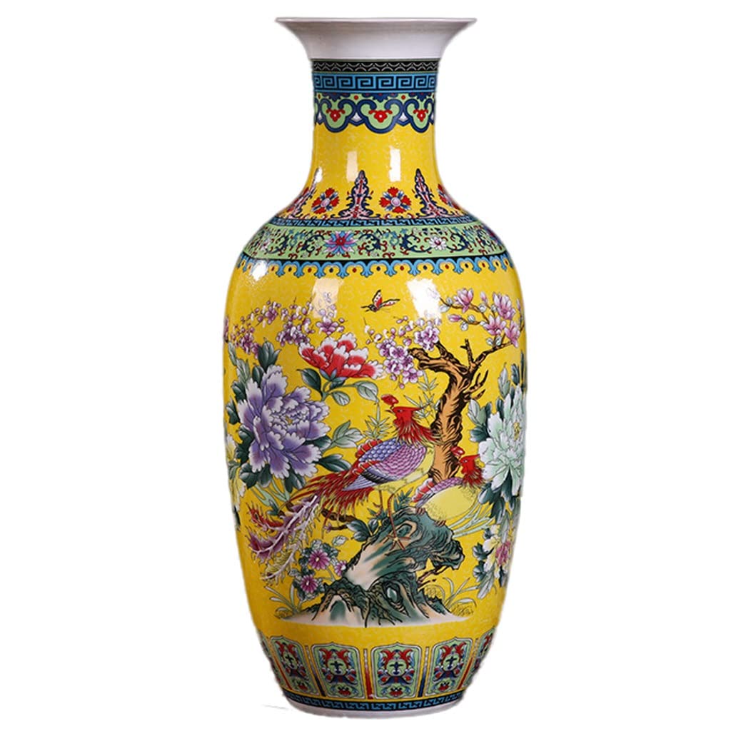 Enamel Vase Ceramic Decorative Vase Crafts Porcelain Ornaments Antique Office