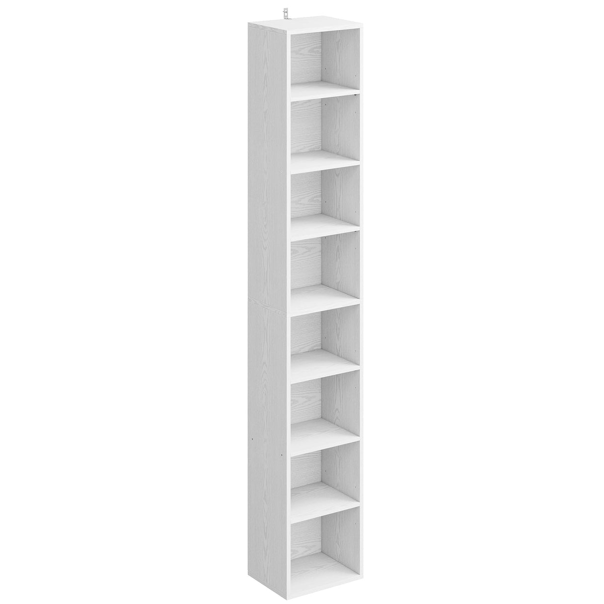 Tall Narrow Bookshelf 8 Tiers, Compact Corner Bookcase, Easy to Match for Living Room