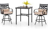 Outdoor Swivel Bar Stools Set of 2，Patio Counter Height Bar Chairs