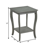 American Heritage Square End Table with Shelf, Wirebrush Dark Gray