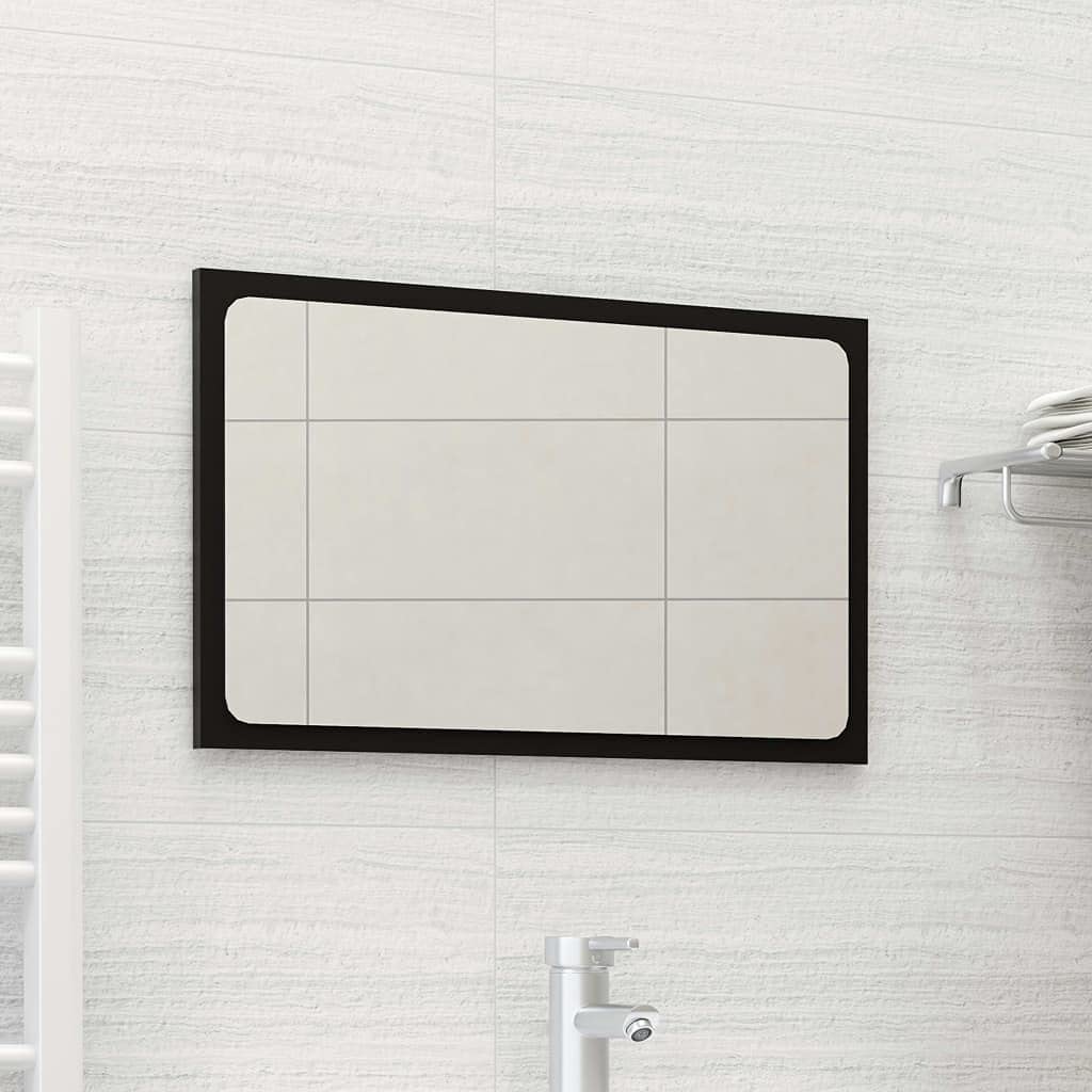 Engineered Wood Bathroom Mirror - Durable, Modern, and Stylish Black