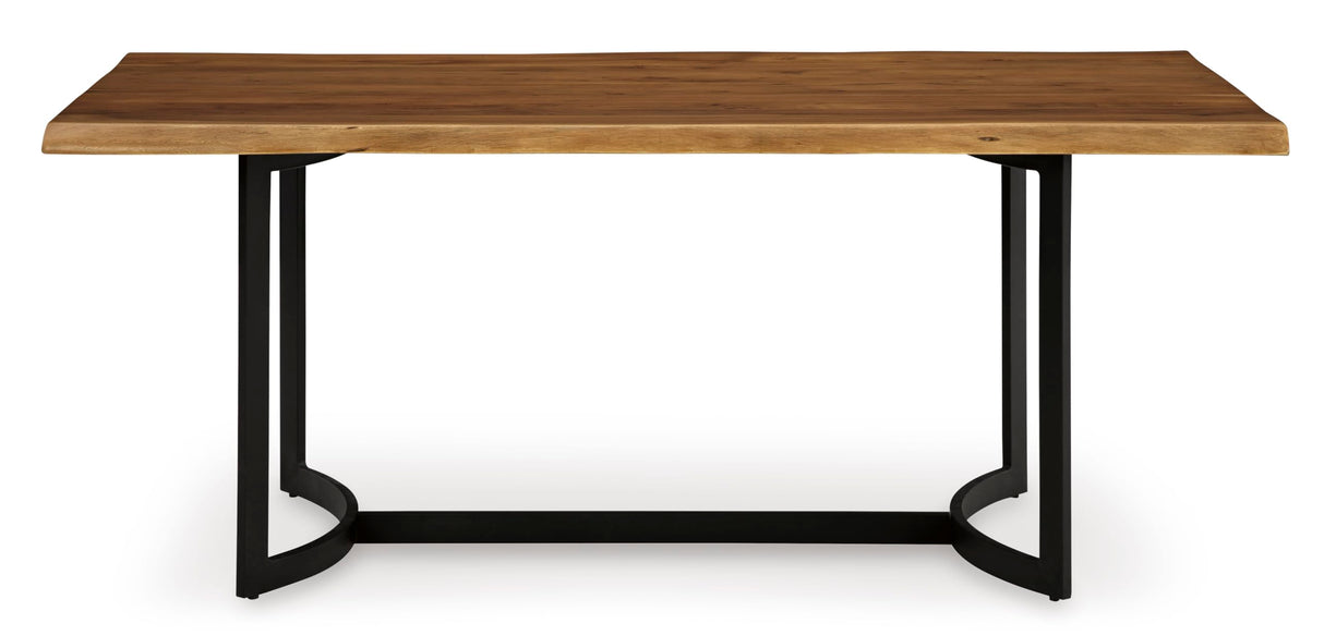 Fortmaine Contemporary Dining Table with Natural Live Edge