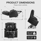 Dual Motor Power Lift Chair Recliner for Elderly with Heat and Massage, Infinite Position