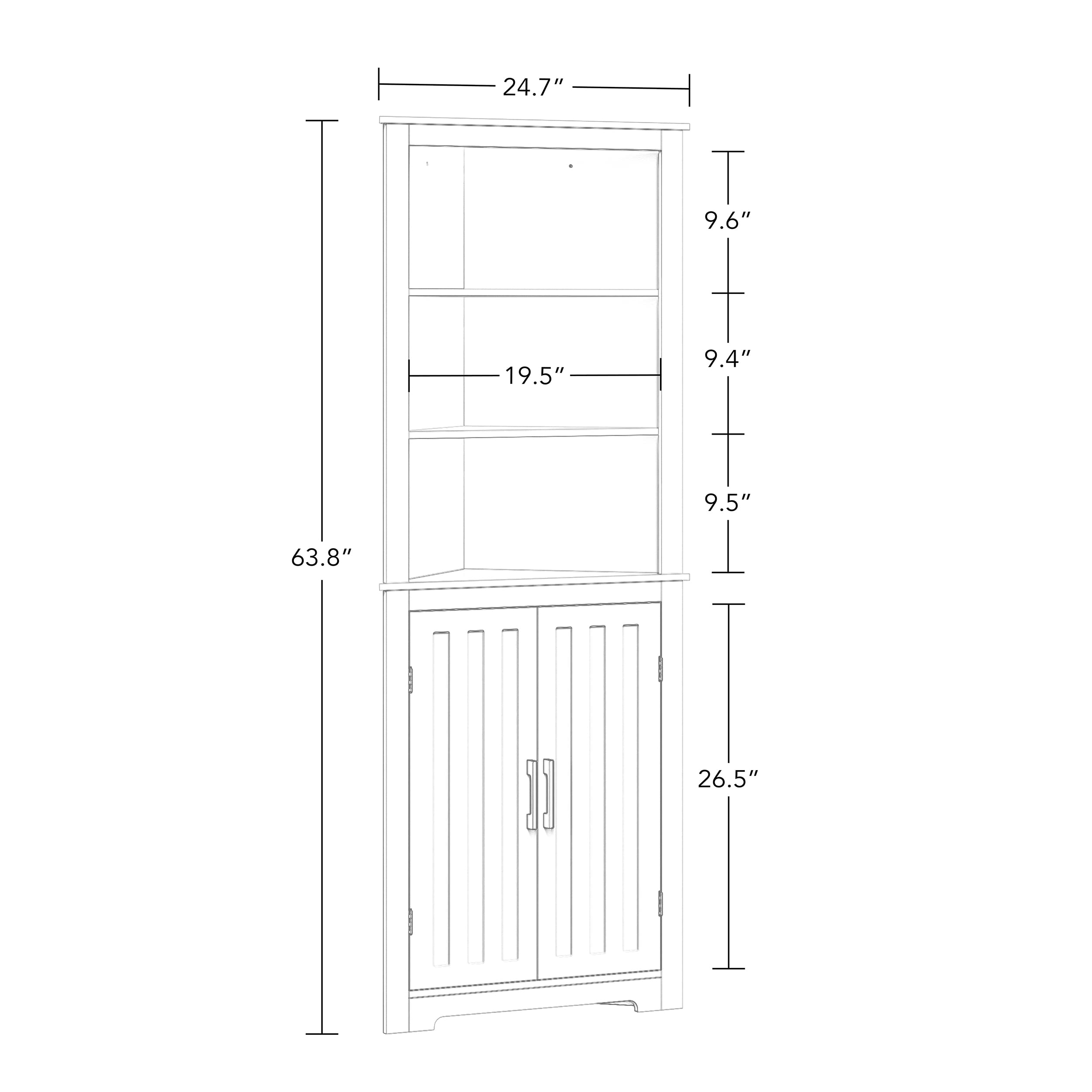White Monroe Tall Corner Cabinet