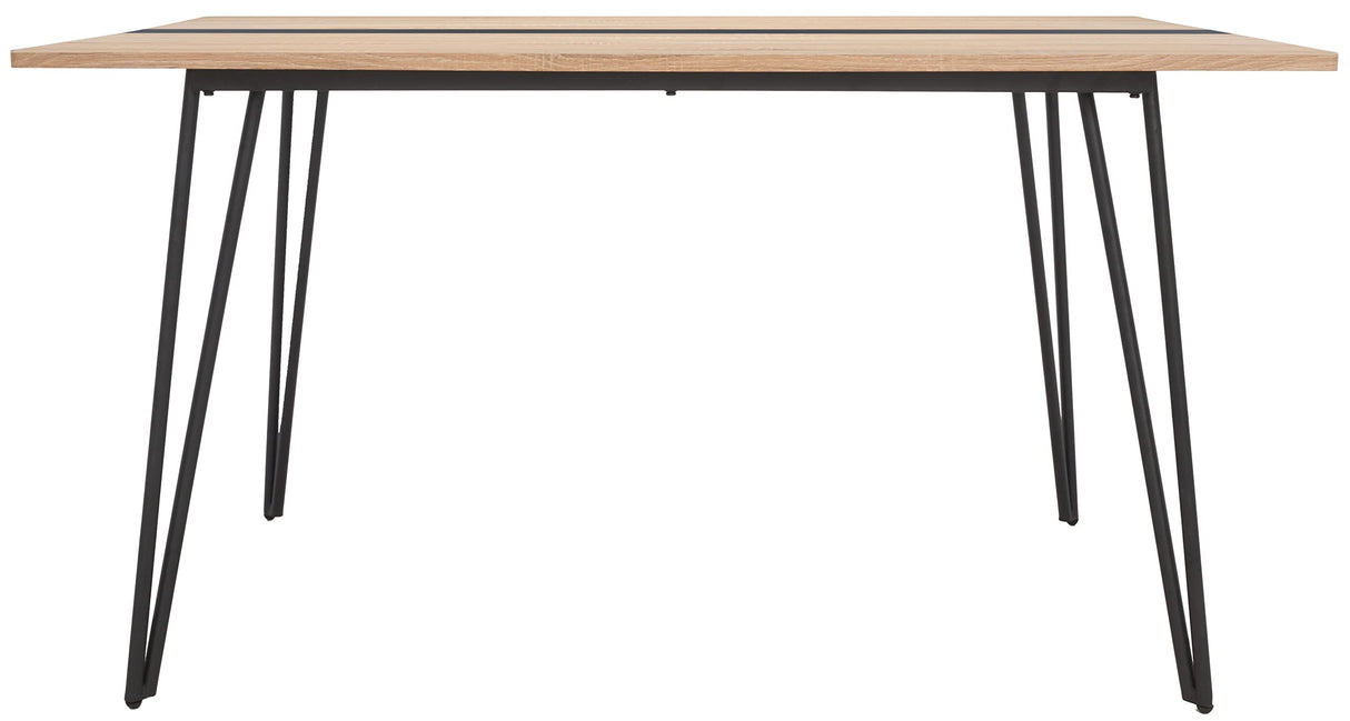 Home Collection Alarick Mid-Century Modern Natural/Black Hairpin Leg Dining Table