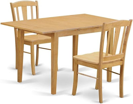 NODL5-OAK-W Norfolk 5 Piece Dinette Set for 4 Includes a Rectangle Room Table