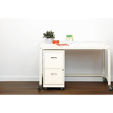 18"D SOHO Vertical Letter-Size Mobile File Cabinet, 2 Drawers, Pearl White