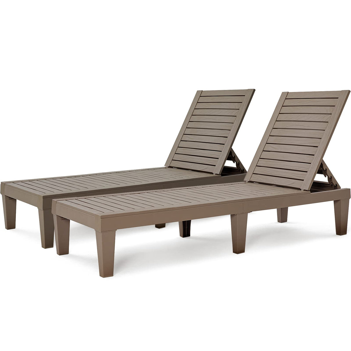 Chaise Lounge Outdoor | Lounge Chairs for Outside|Adjustable with 5 Positions| Wood Texture Design