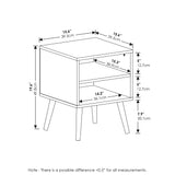 Claude End, Mid Century Style Table with Wood Legs, Espresso