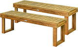 52 Inches Acacia Wood Outdoor Bench, Wood Bench for Dining Room Entryway Poolside