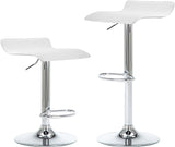 Contemporary Chrome Air Lift Adjustable Swivel Bar Stool, Set of 2, Gray