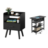 Night Stand with Fabric Drawer & End Table