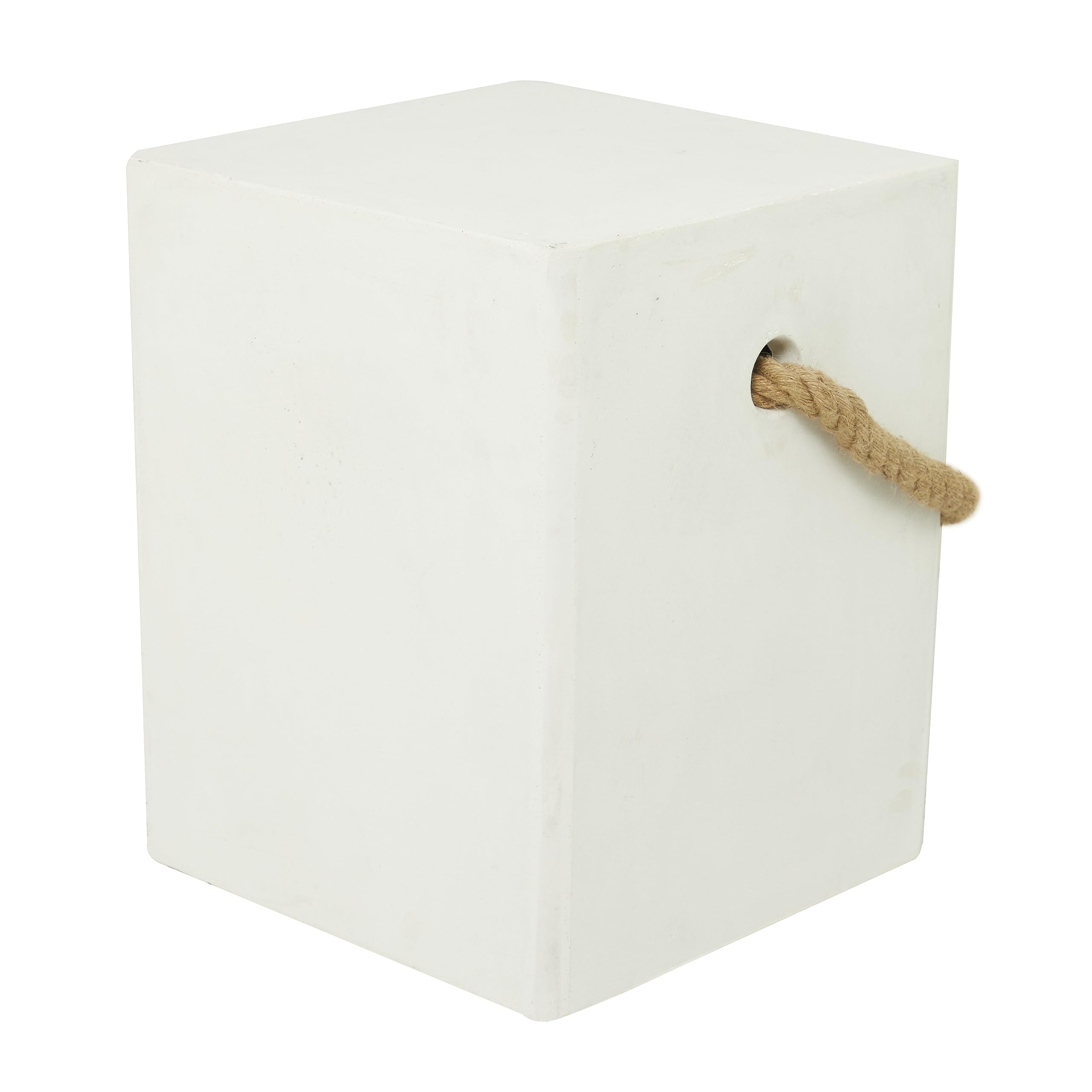 Magnesium Oxide Lightweight Outdoor Accent Table with Rope Handle