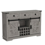 Farmhouse Buffet Cabinet with Storage, 54" Kitchen Wine Bar Cabinet w/Wine