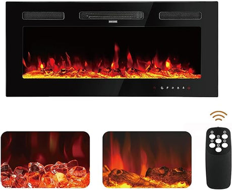 Wall Fireplace Electric with Remote Control Freestanding