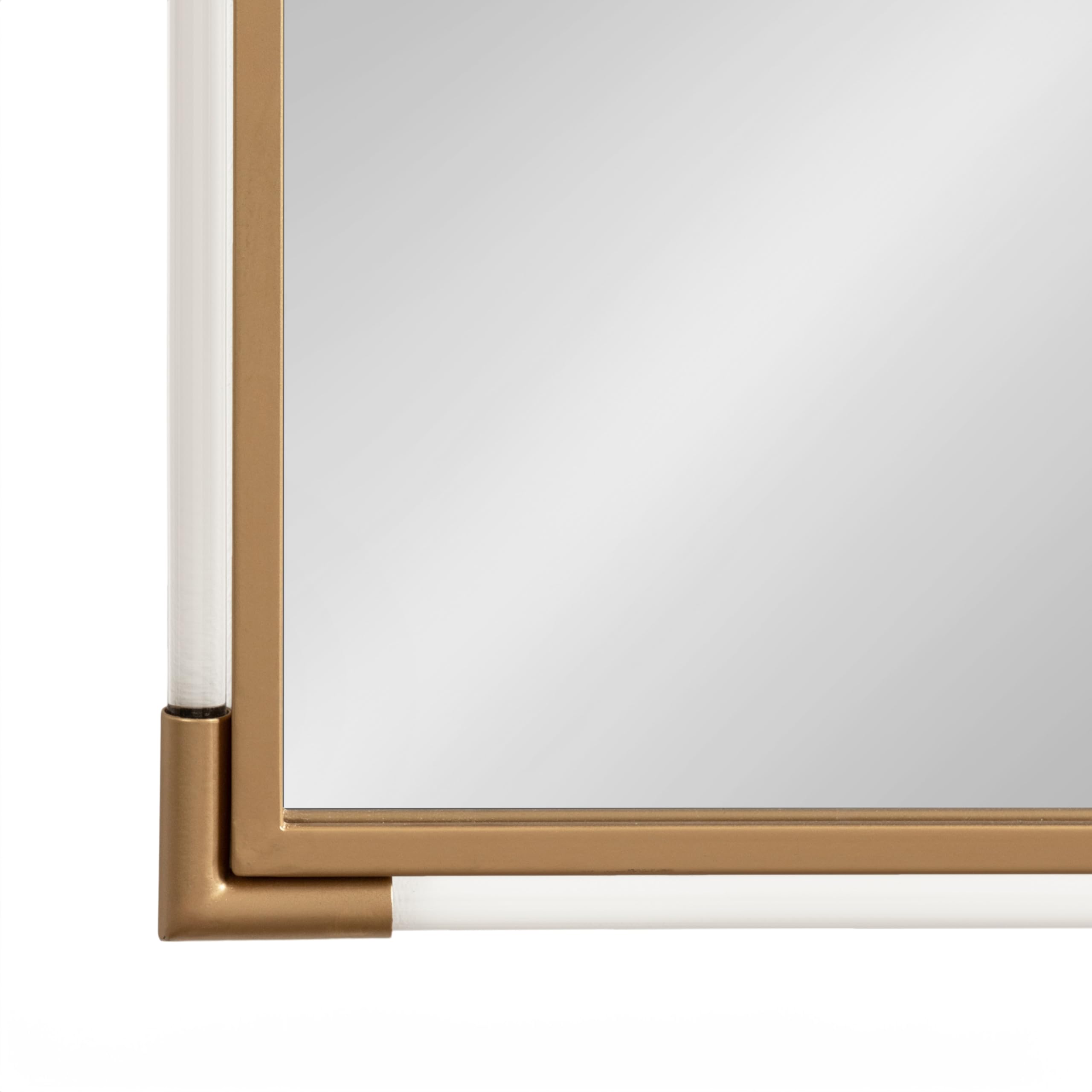 Arceo Modern Glam Acrylic Arch Mirror, 22 x 34, Gold, Arched Mirror Decor with Metal
