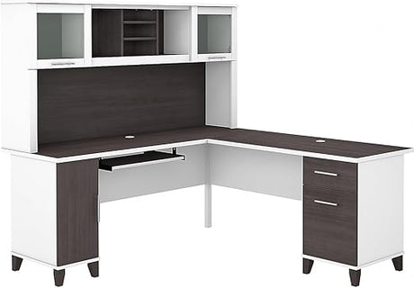 Bush SET001SG Somerset 72-Inch W L-Shaped Desk with Hutch