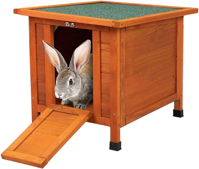 Rabbit Hutch, Outdoor Cat House Waterproof, Wooden Rabbit Cage Indoor