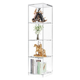 Acrylic Bookcase 4-Tier, Clear Acrylic Bookshelf, Open Display Storage Clear Bookshelf