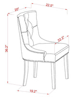 NOFR5-MAH-05 5Pc Dining Set Includes a Rectangle Dinette Table with Butterfly Leaf and Four Parson Chairs with Doeskin Fabric, Mahogany Finish