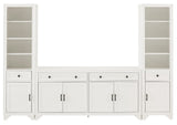 Tara 3-Piece Entertainment Set with Sideboard and 2 Bookcases, Distressed White