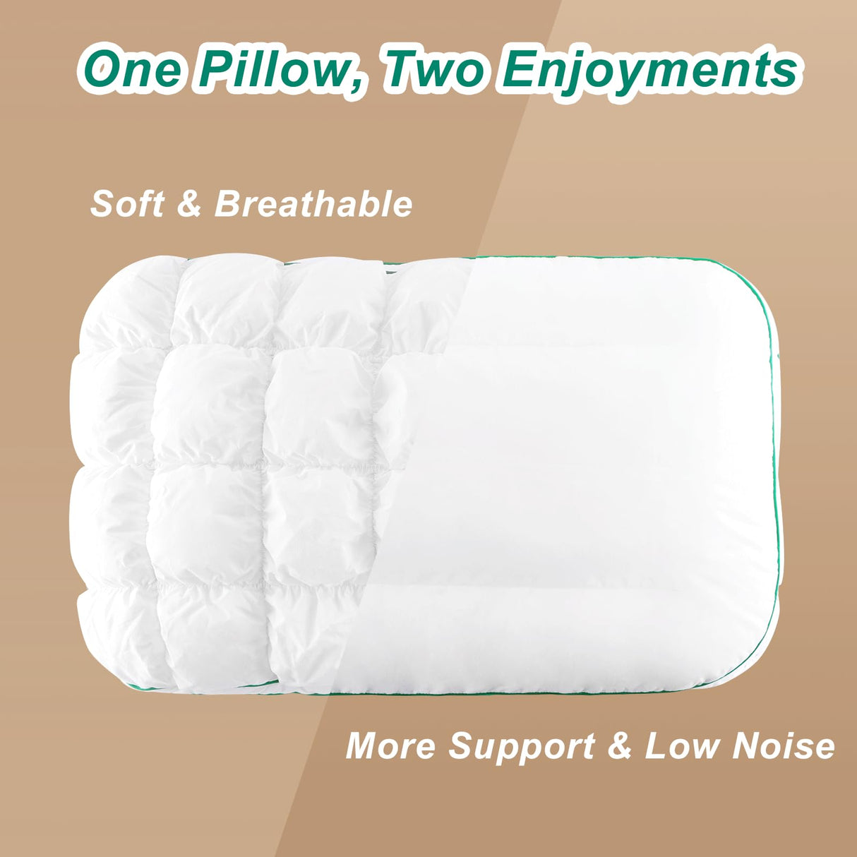 Fluffy Support Bed Pillow King Size, Super Soft Premium Down-Alternative