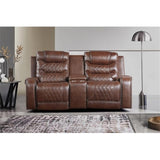 Derringer Wall Hugger Power Double Reclining Loveseat, Brown