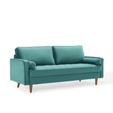 EEI-3764-TEA Valour Performance Velvet Sofa, Teal