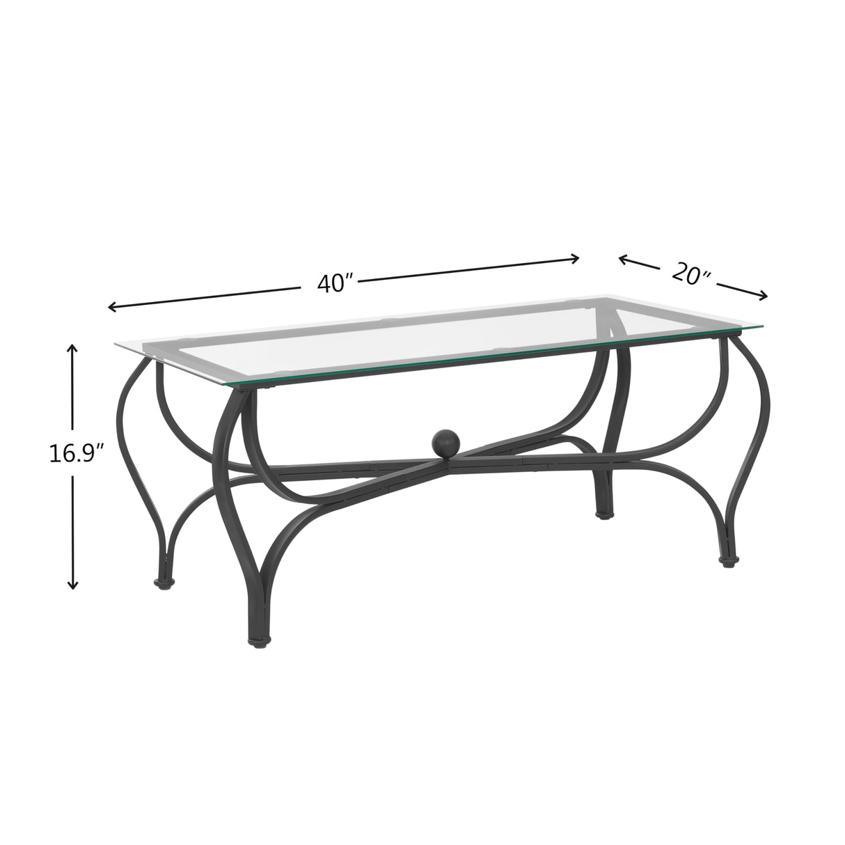 3-Piece Coffee Table Set, Tempered Glass Surface Living Room Sets