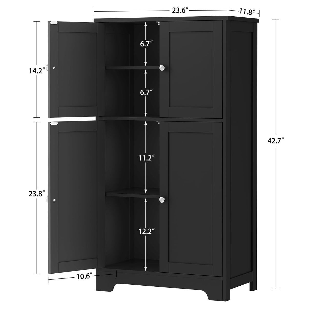 Bathroom Cabinet, Storage Cabinet with Adjustable Shelves, Bathroom Floor Cabinet