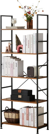 5 Tiers Bookshelf, Classical Modern Book Shelf, Tall Display Shelves in Living Room/Home