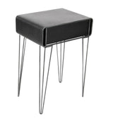 Metal Side End Accent Table Single Drawer End Table, Side Table 17" x 12" x 26", Black