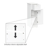 Slim, White Ashland Cabinet with Drawer