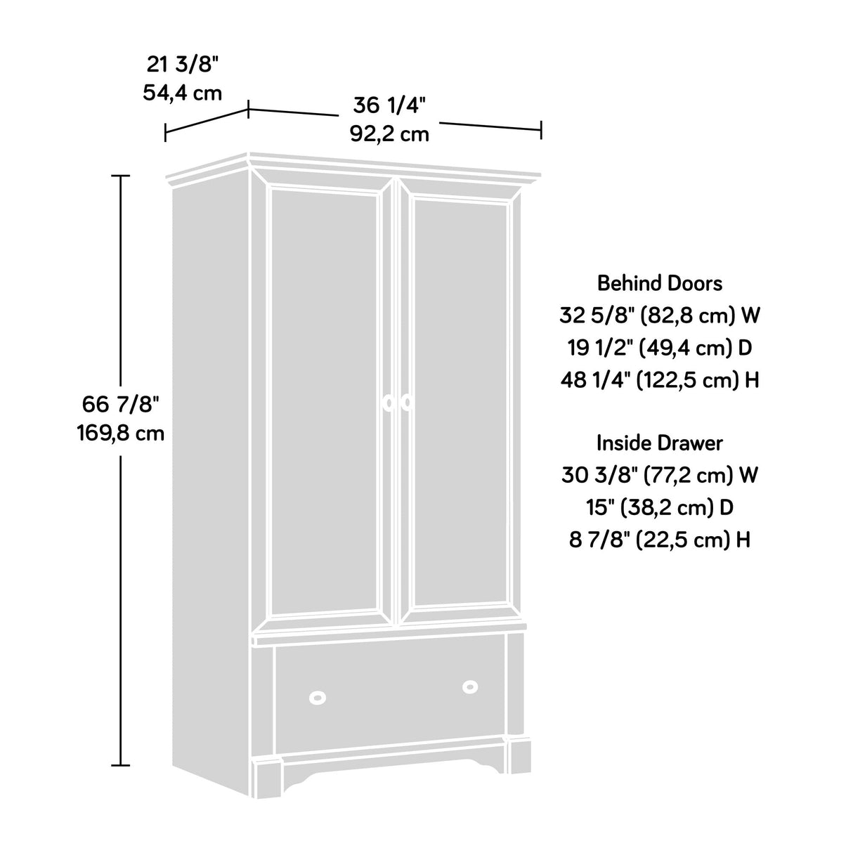 Palladia Armoire, Select Cherry finish