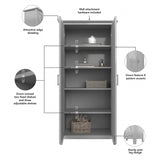 Key West Tall Storage Cabinet with Doors in Cape Cod Gray