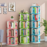 360° Rotating Bookshelf, Children's Floor-Standing Bookcase, Round Coffee Table