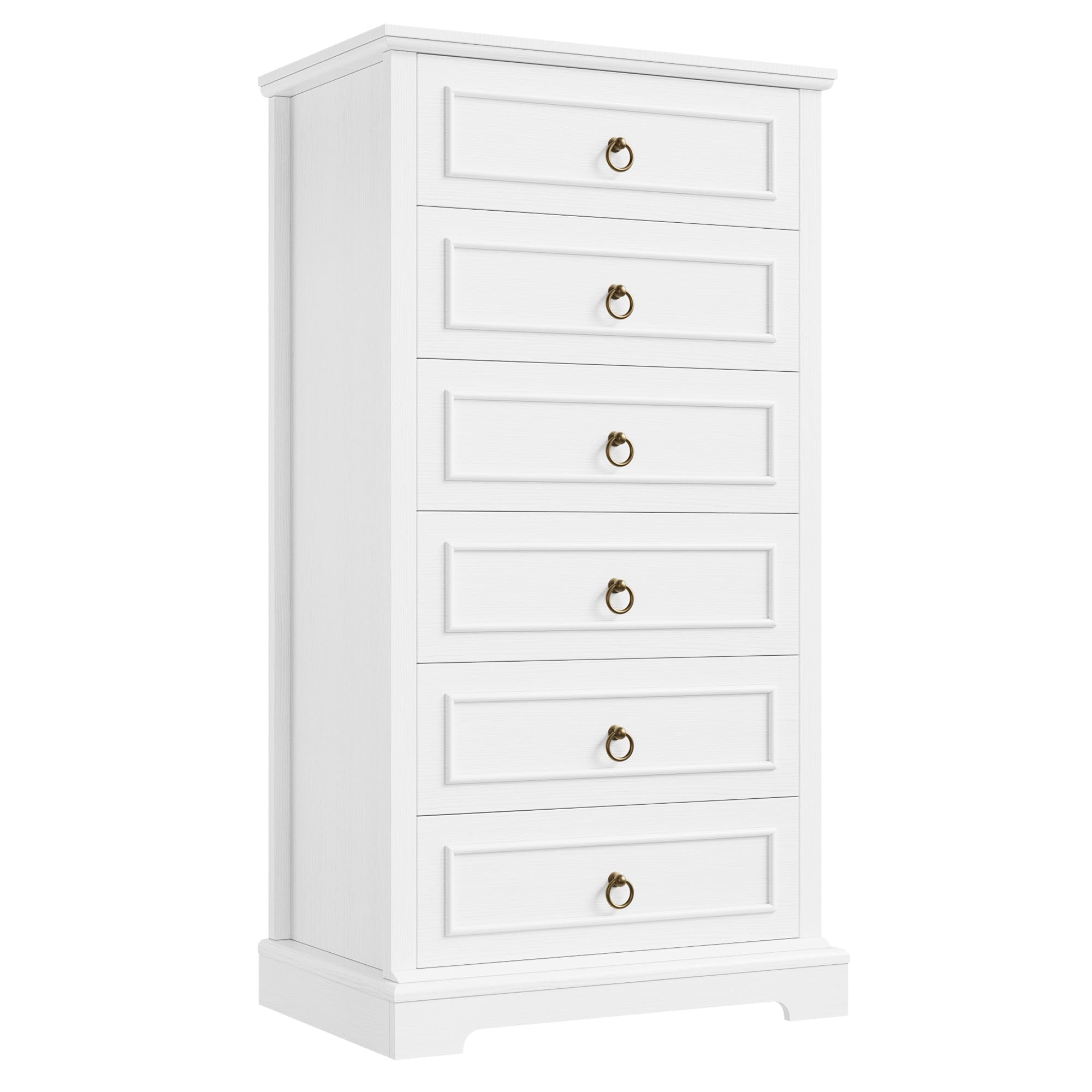 6 Drawer Dresser, 52" Tall Chest of Drawers, Modern Farmhouse Storage Dressers