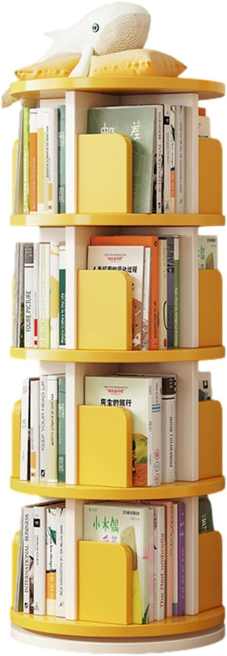 5 Tier Rotating Bookshelf, 360 Display Corner Bookshelf for Small Space