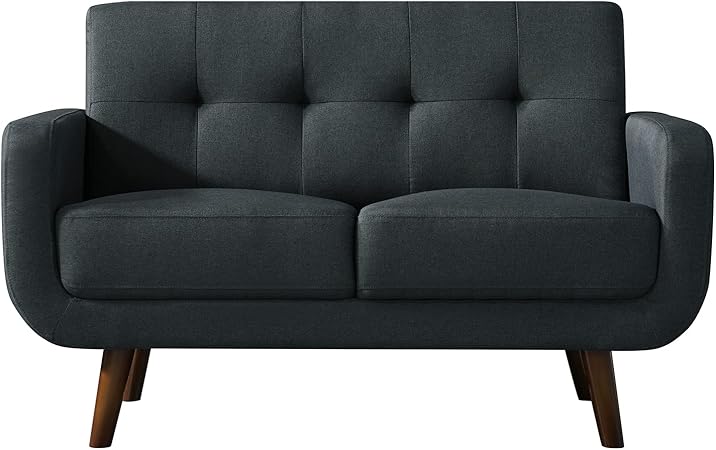 51 Inches Loveseat Sofa, Mid-Century Modern Mini Couch with Tufted Back