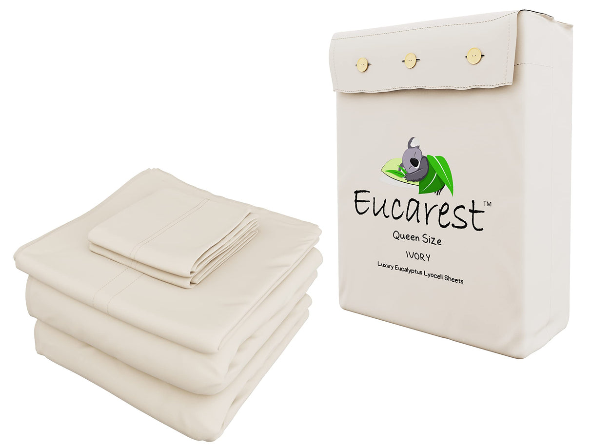 Lyocell Bed Sheets, Hypoallergenic 100% Organic Tencel, Thermal Regulating and Moisture