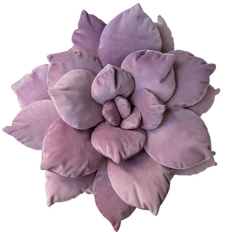 3D Large Succulent Pillow | 17" Soft Purple Leaf Pillow, Flower Shaped Pillow