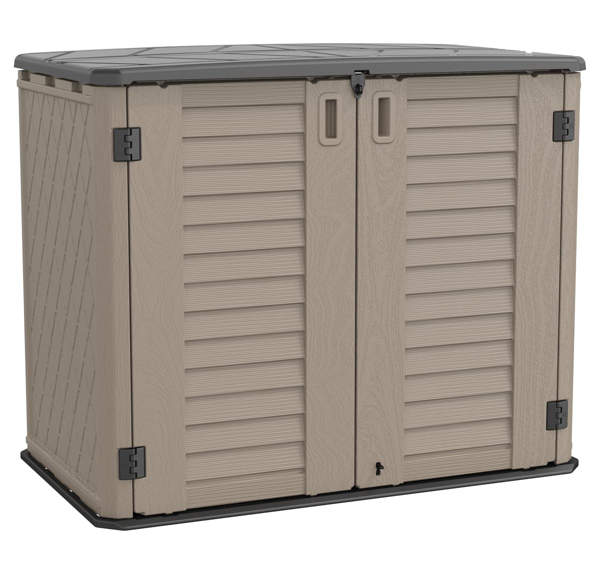 Outdoor Storage Shed - Horizontal Storage Cabinet Waterproof for Garden, Patio, Backyard