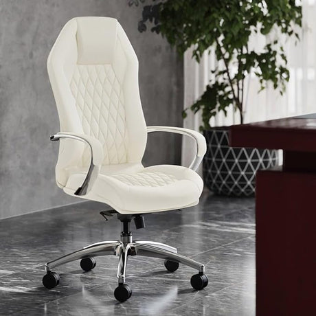 Furniture Modern Ergonomic Sterling Genuine Leather Executive Chair with Aluminum