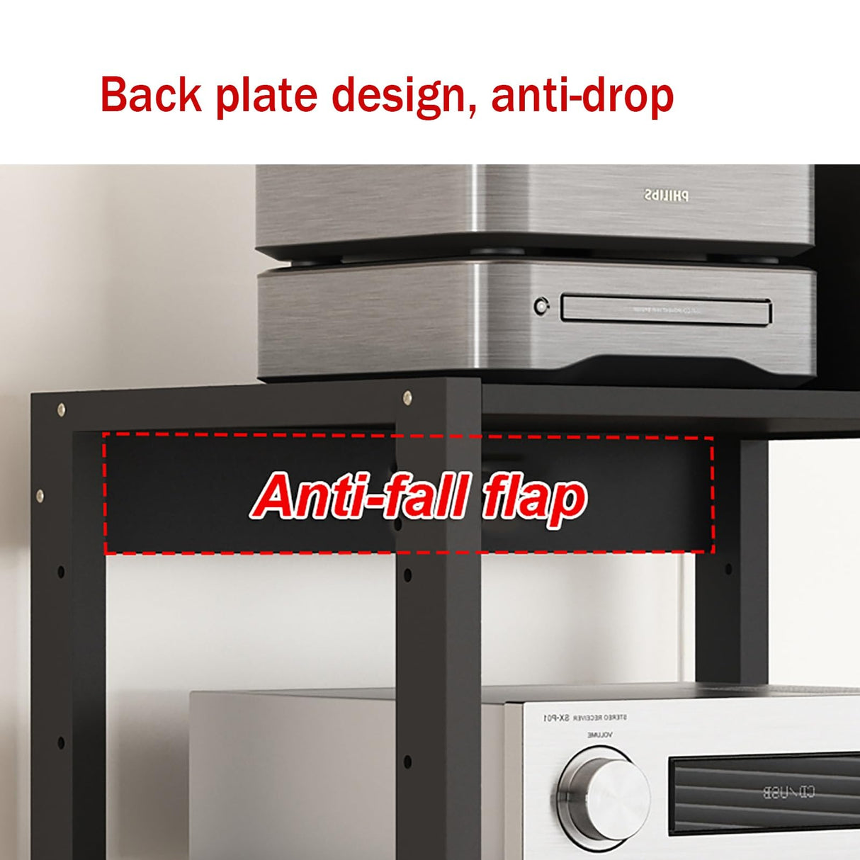 Media Cabinet Stand Audio/Video Component Cabinet Stereo Rack Audio Tower