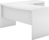 Echo L Shaped Bow Front Desk in Gray Sand