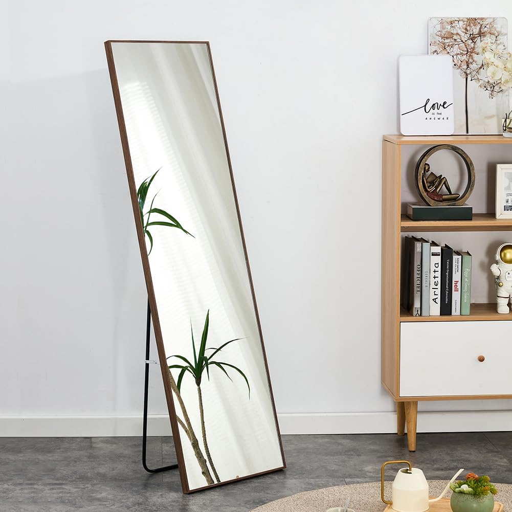 Floor Standing Mirror, Full Length Mirror, Solid Wood Frame Floor Mirror