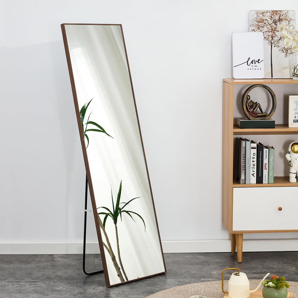 Floor Standing Mirror, Full Length Mirror, Solid Wood Frame Floor Mirror