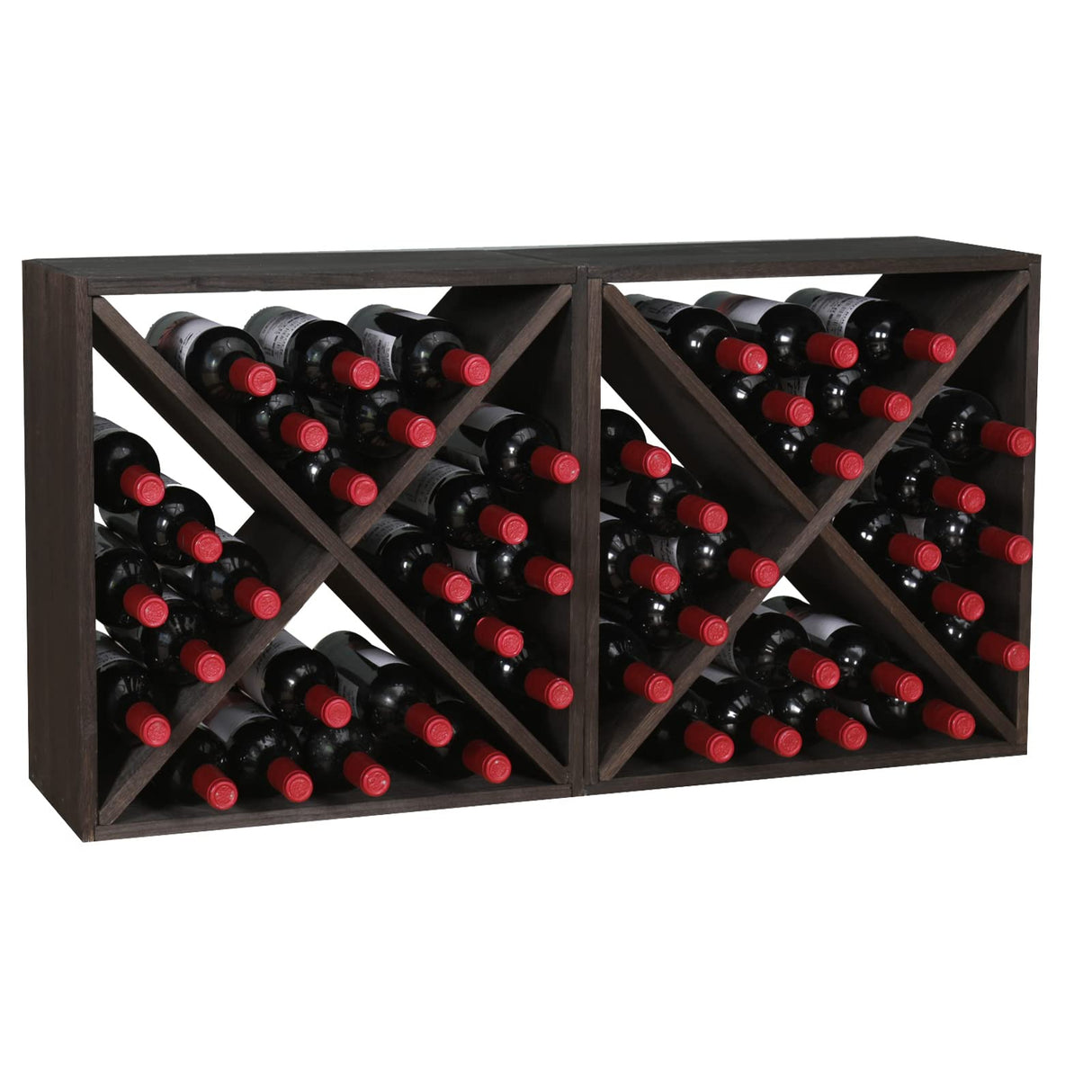 Wine Racks countertop Solid Wood Stackable Storage Rustic Retro Cube