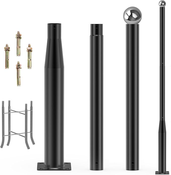 Street Light Pole 16Ft Tall, Street Lamp Post for Outdoor Lighting Fixtures with Two Types