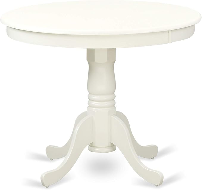 BCH-W 5 Piece Dining Room Table Set Includes a Round Wooden Table with Pedestal and 4